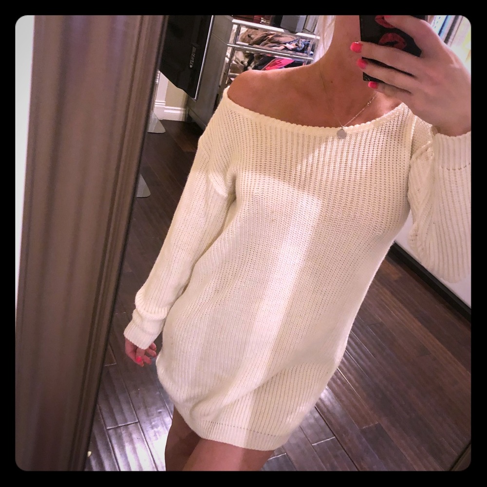 Missguided Sweater Dress in Cream
